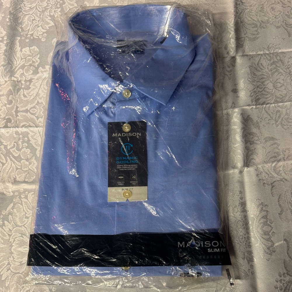Madison Men's Sky Blue Dress Shirt